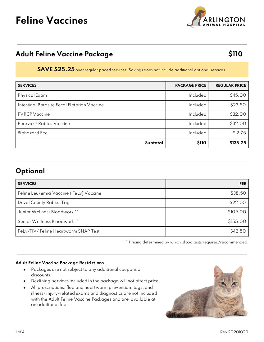 Kitten & Cat Vaccine Packages - Arlington Animal Hospital